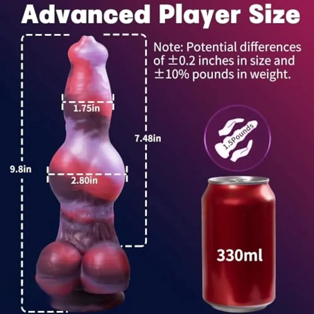 Double Knot Dog Dildo 9.8in - Silicone Horse Dildo Style
