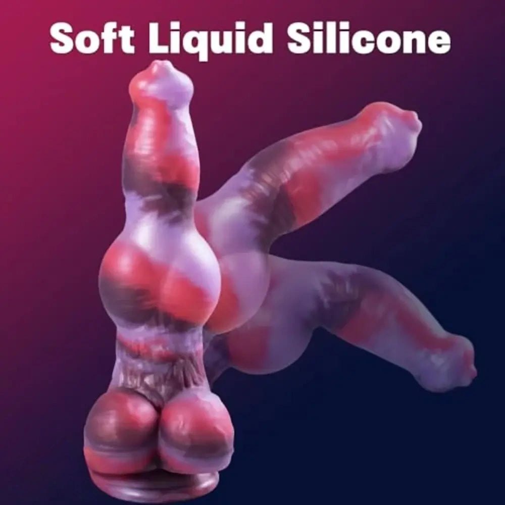 Double Knot Dog Dildo 9.8in - Silicone Horse Dildo Style