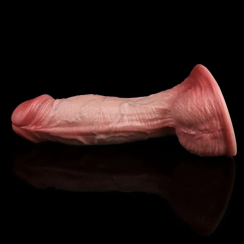 Double-Layer Flesh G-Spot Dildo - Flex-Layer Curved Dildo