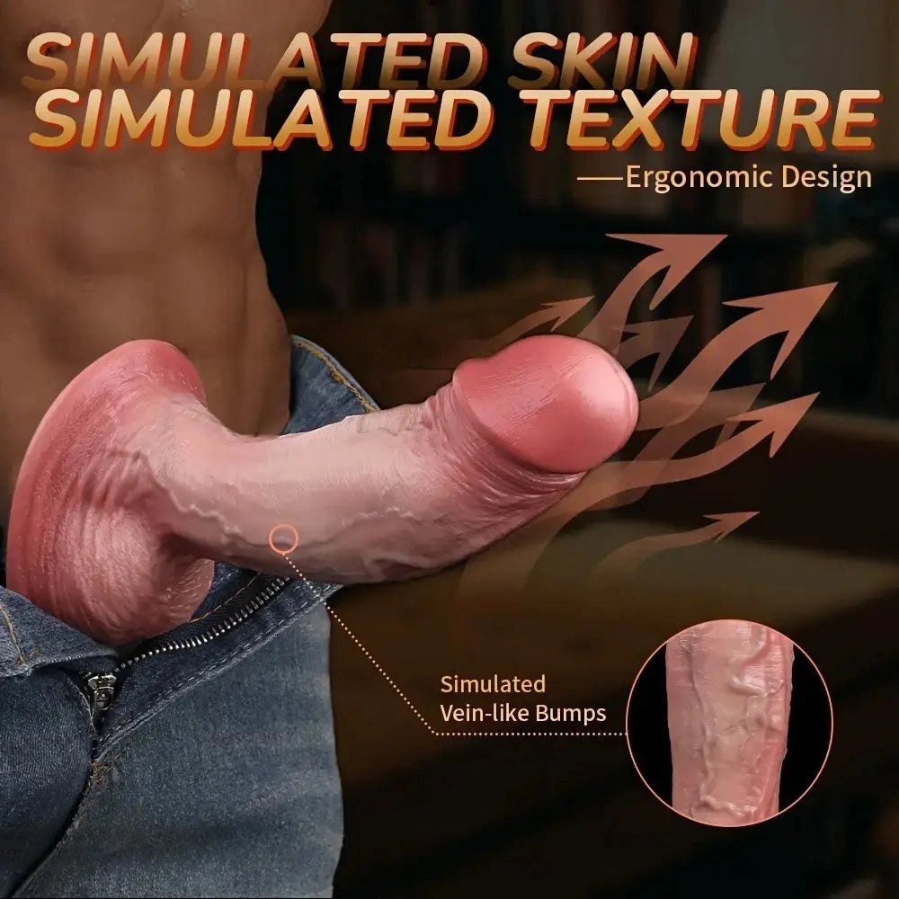 Double-Layer Flesh G-Spot Dildo - Flex-Layer Curved Dildo