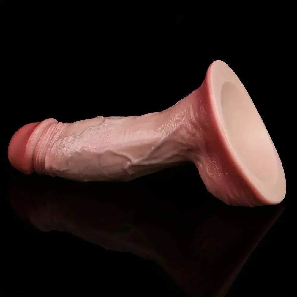 Double-Layer Flesh G-Spot Dildo - Flex-Layer Curved Dildo