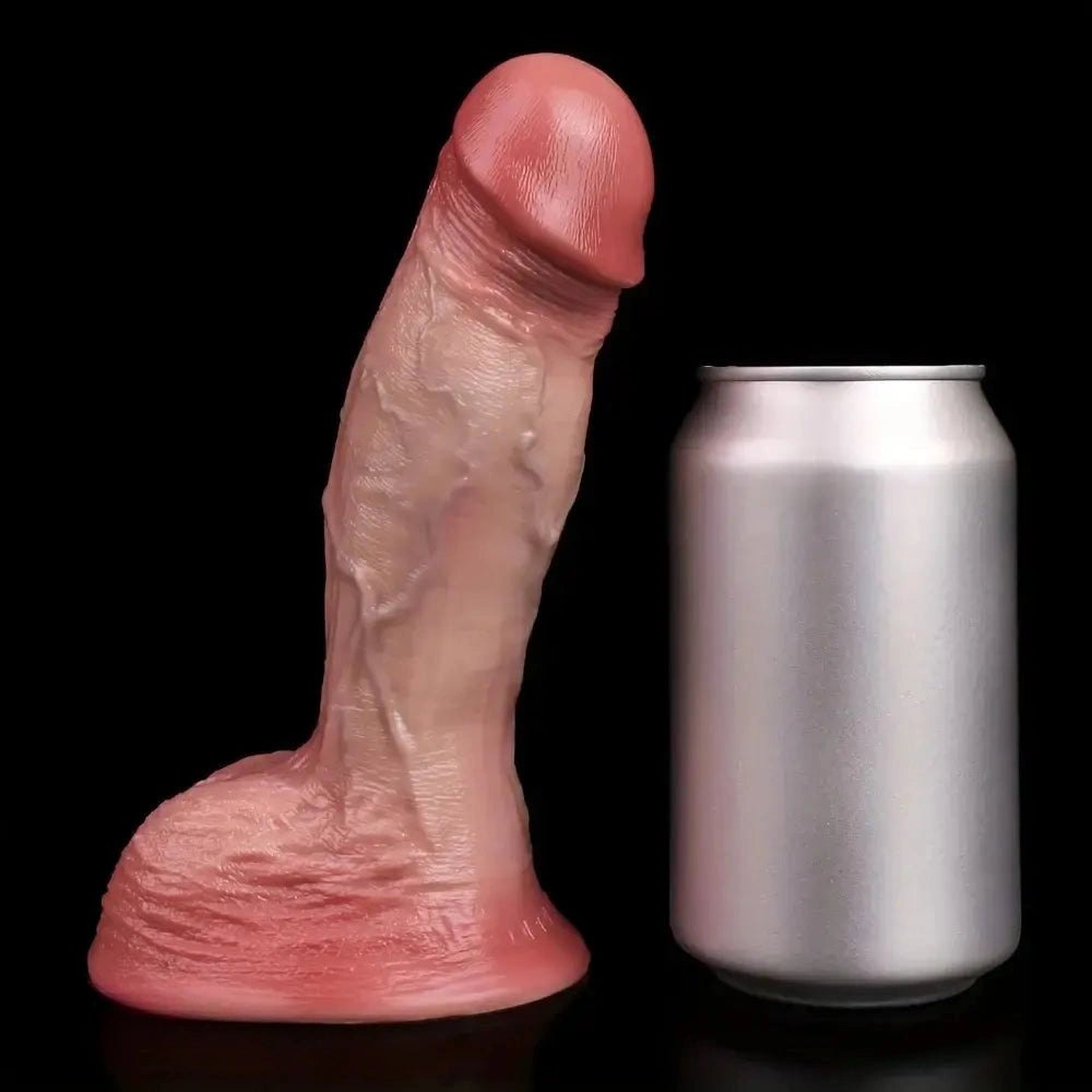Double-Layer Flesh G-Spot Dildo - Flex-Layer Curved Dildo