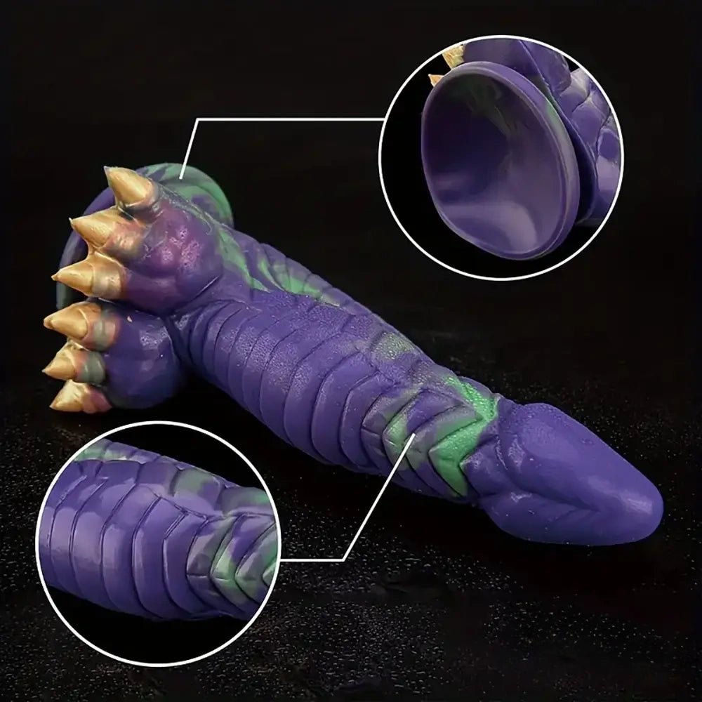 Dragon Claw Tail Fantasy Dildo - Purple Scale Design