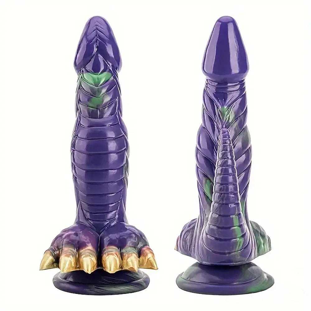 Dragon Claw Tail Fantasy Dildo - Purple Scale Design