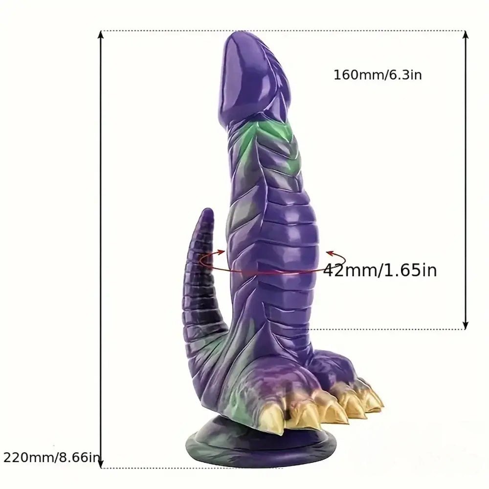 Dragon Claw Tail Fantasy Dildo - Purple Scale Design