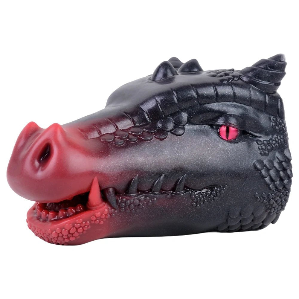 Dragon Head Onahole Black Red - Fantasy Stroker Onahole