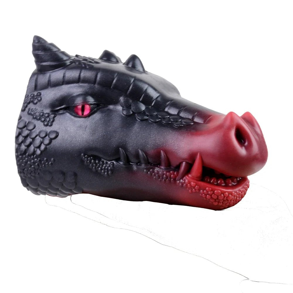 Dragon Head Onahole Black Red - Fantasy Stroker Onahole