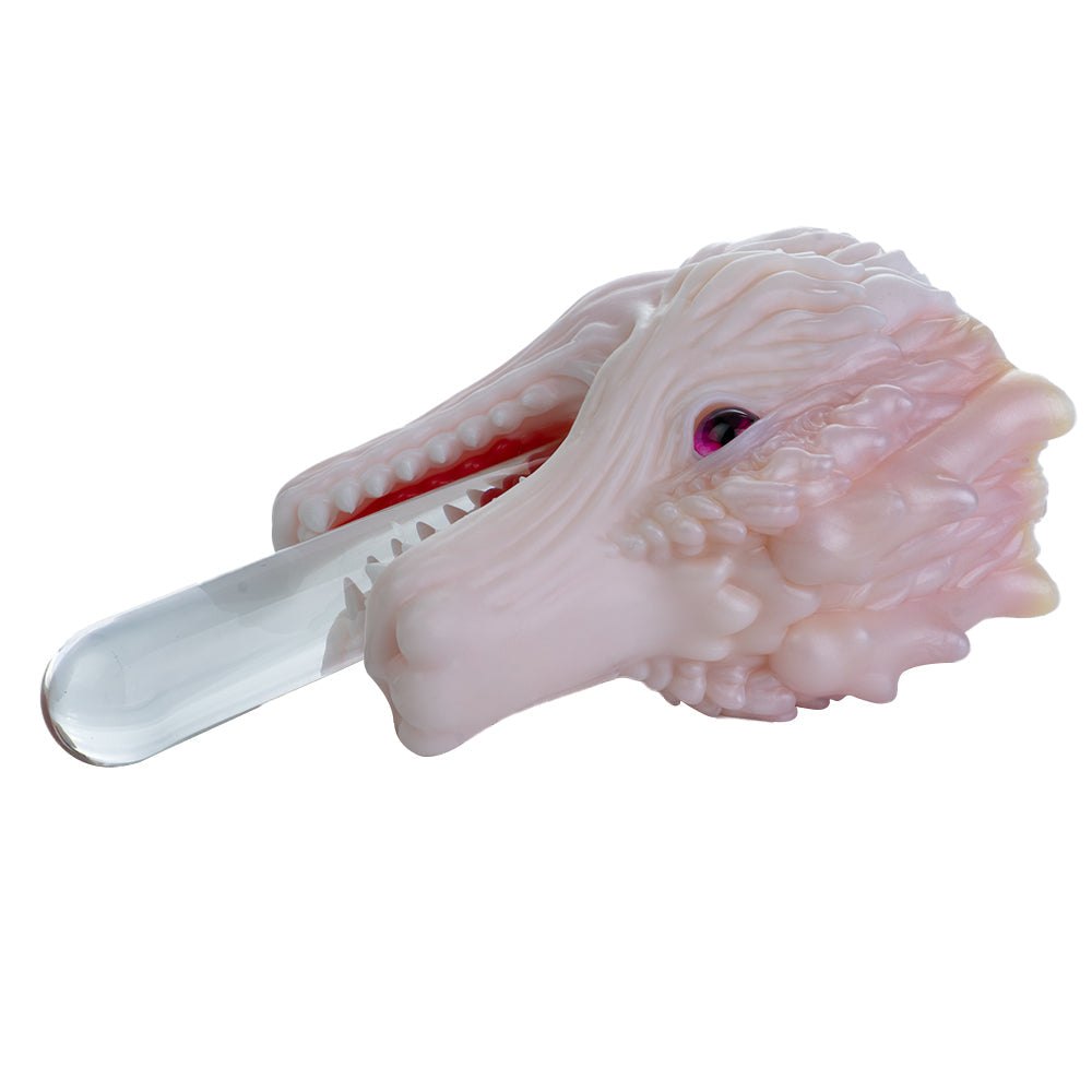 Dragon Head Onahole Pearl White - Fantasy Stroker Onahole