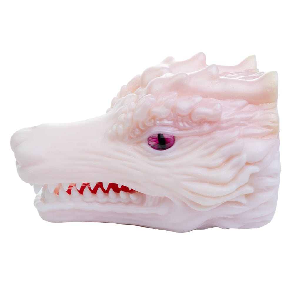 Dragon Head Onahole Pearl White - Fantasy Stroker Onahole