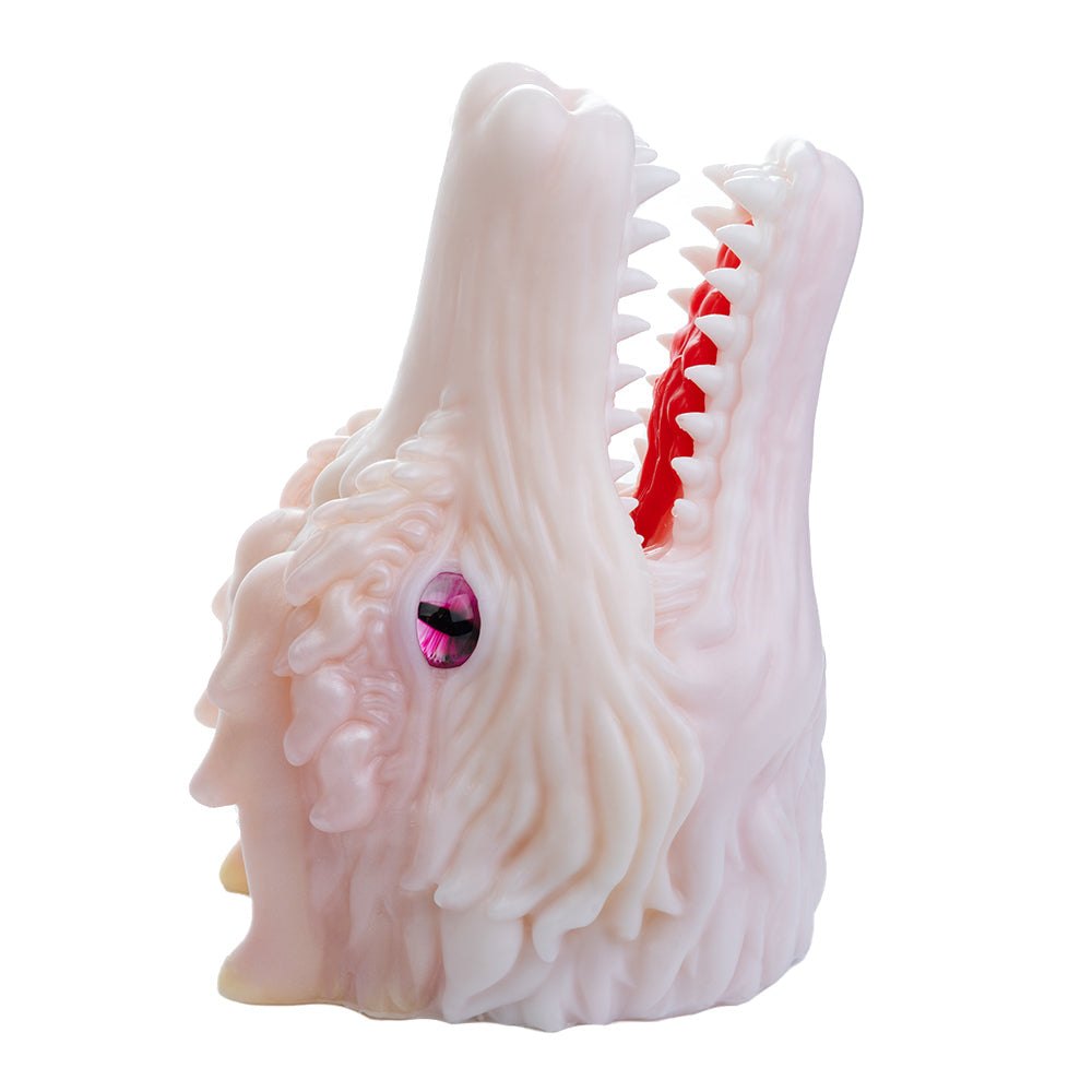 Dragon Head Onahole Pearl White - Fantasy Stroker Onahole