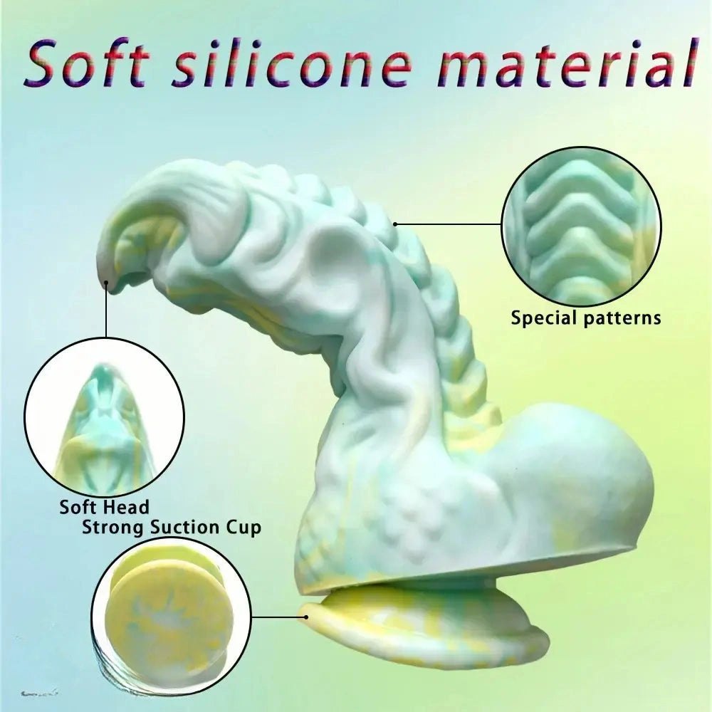 Dragon Knot Fantasy Dildo 9.06in - Dragon Dildo Suction Cup