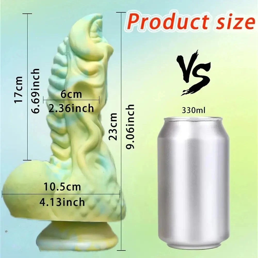 Dragon Knot Fantasy Dildo 9.06in - Dragon Dildo Suction Cup