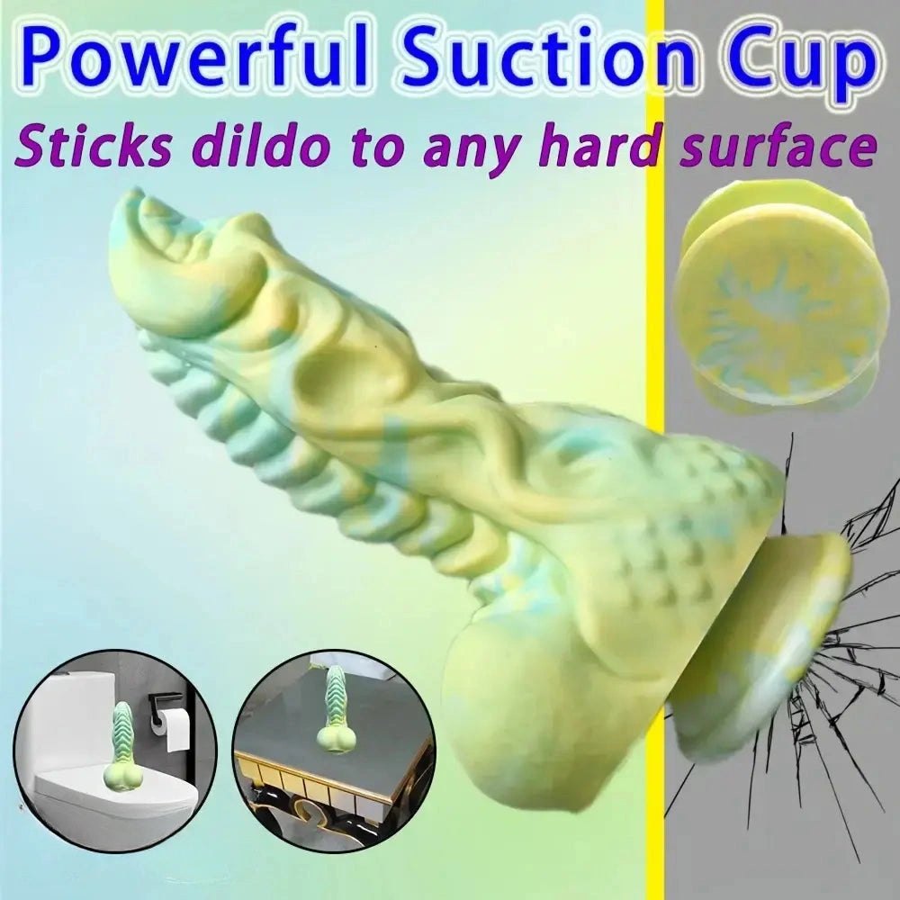 Dragon Knot Fantasy Dildo 9.06in - Dragon Dildo Suction Cup