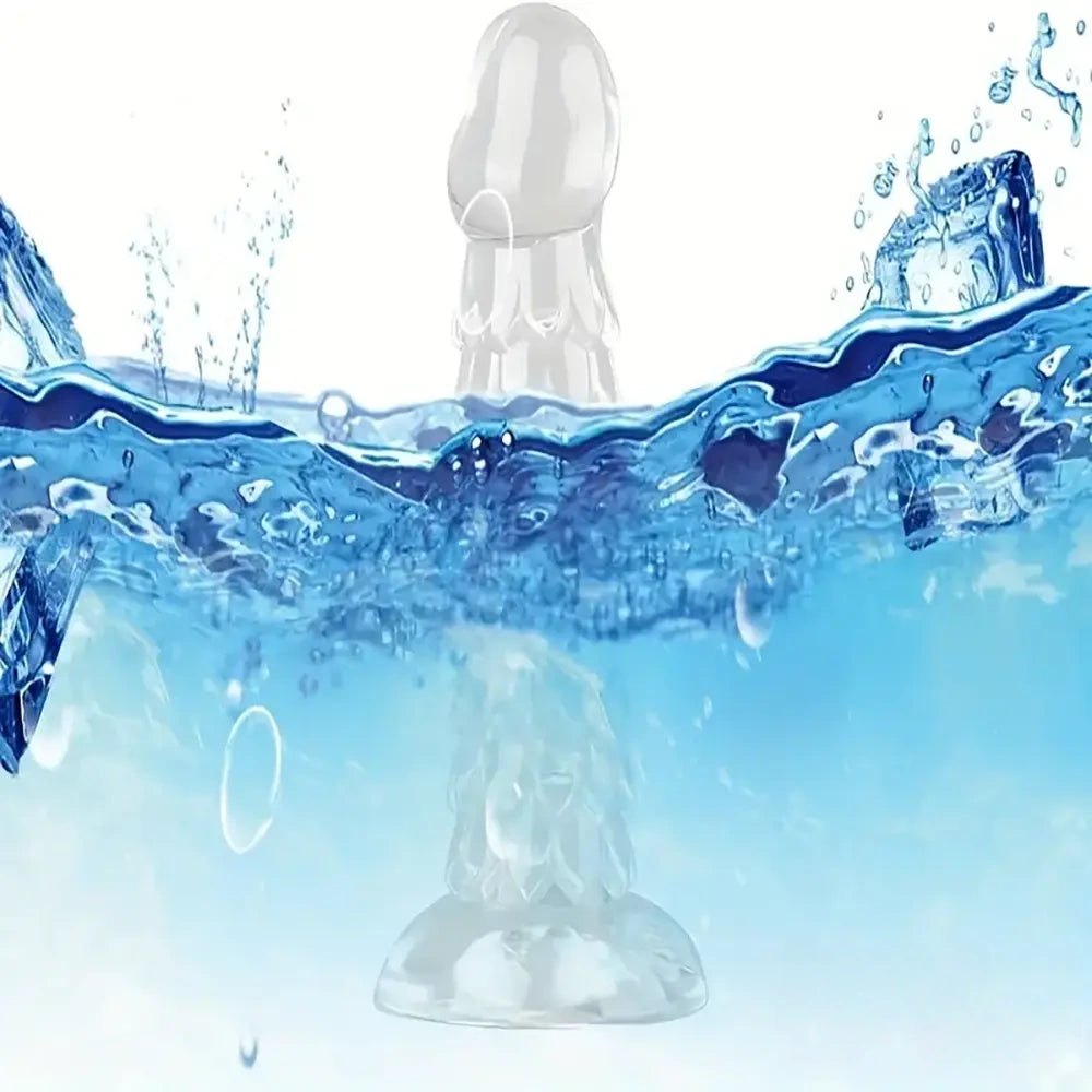 Dragon Scale Clear Suction Dildo - Fantasy Textured Dildo
