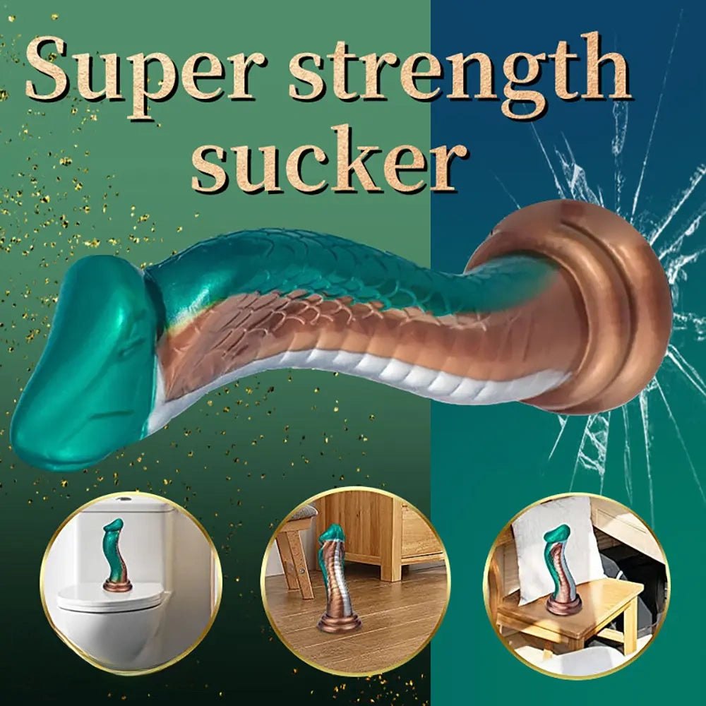 Dragon Scale Curved Fantasy Dildo - Silicone Dragon Fantasy Dildo