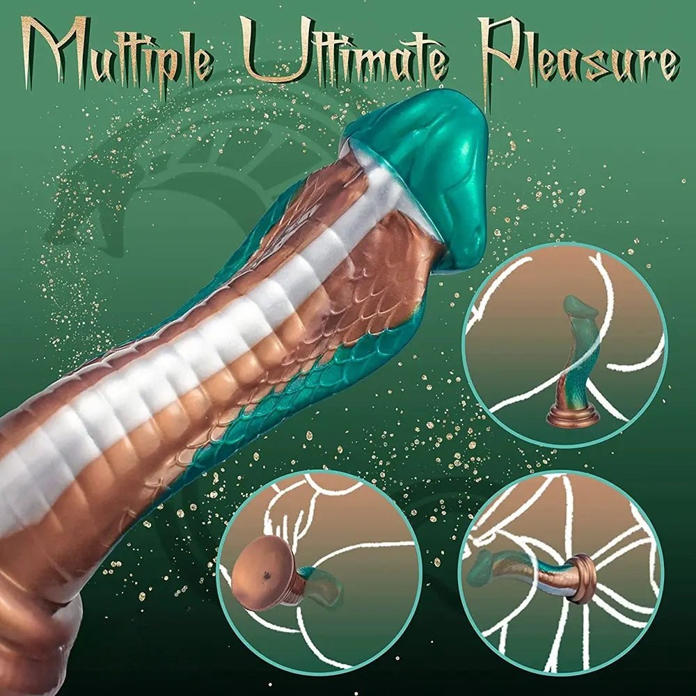 Dragon Scale Curved Fantasy Dildo - Silicone Dragon Fantasy Dildo