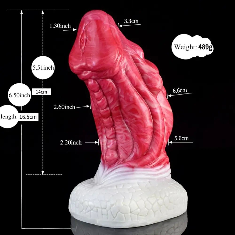 Dragon Scale Fantasy Dildo 6 in - Red Monster Dragon Dildo