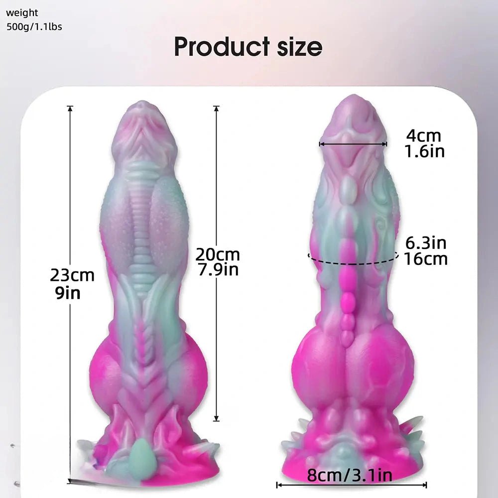 Dragon Scale Fantasy Dildo 9in - Fantasy Silicone Dildo