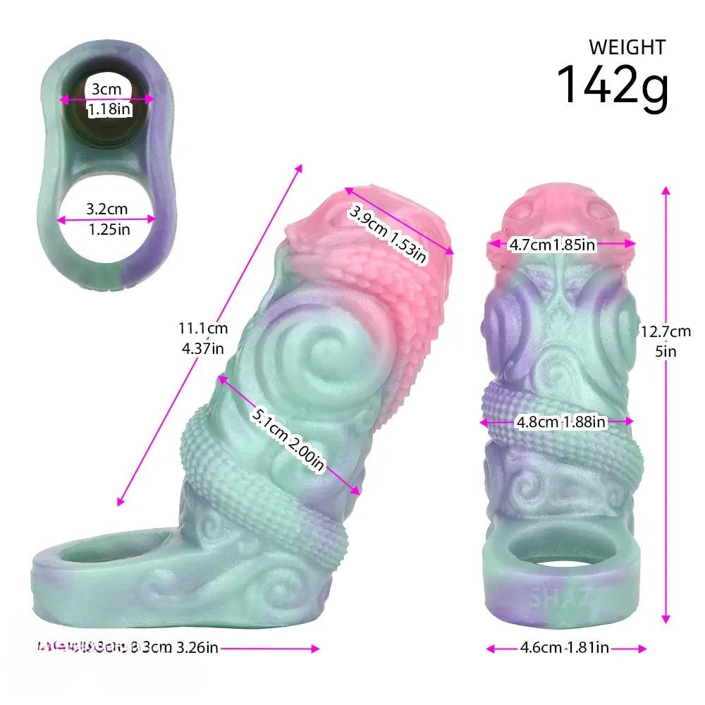 Dragon Scale Hollow Sleeve - Silicone Fantasy Dildo Sleeve