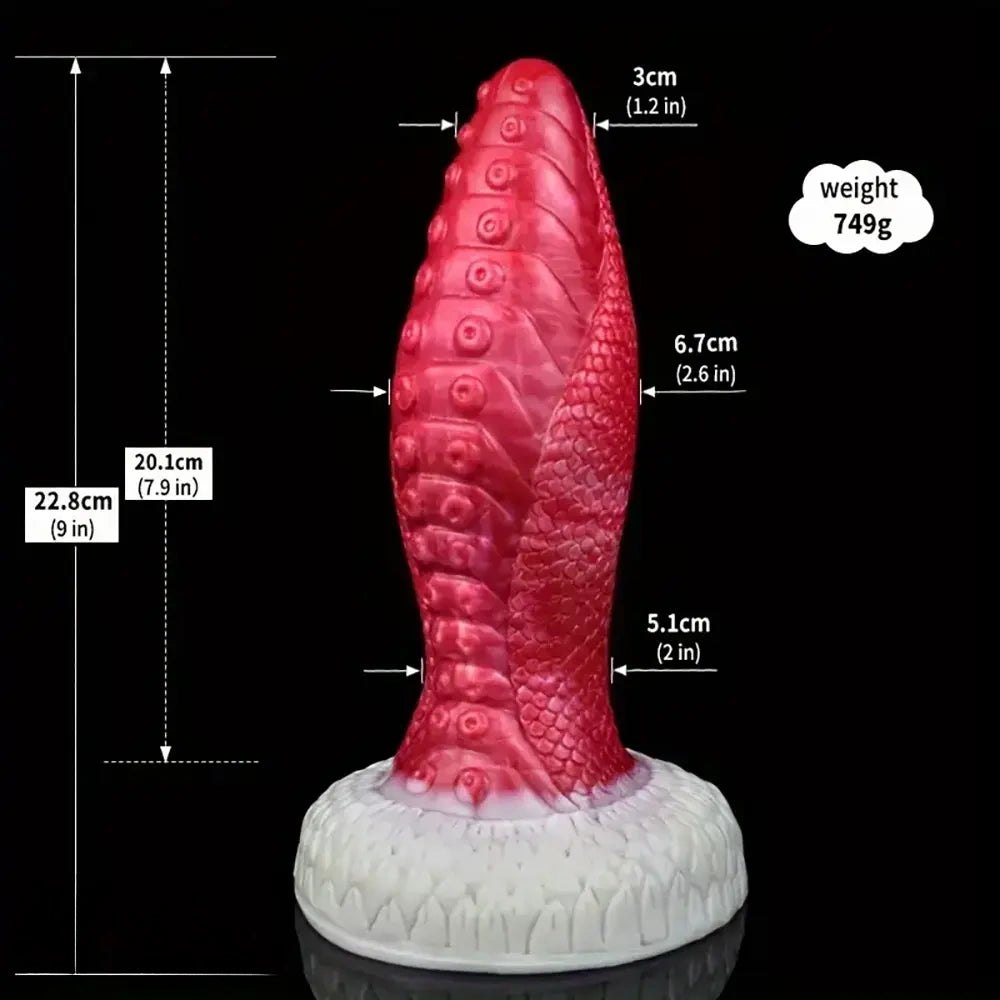 Dragon Scale Fantasy Dildo 9 in - Silicone Fantasy Dildo