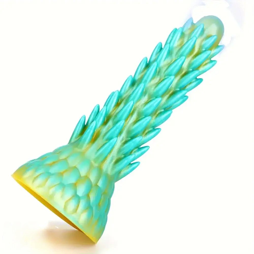 Dragon Scale Spiked Fantasy Dildo - Green Monster Dildo