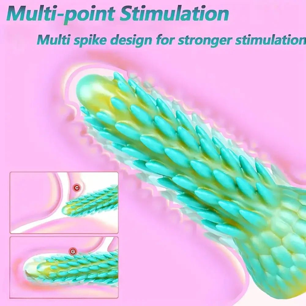 Dragon Scale Spiked Fantasy Dildo - Green Monster Dildo