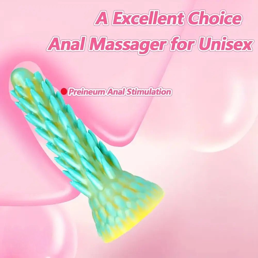 Dragon Scale Spiked Fantasy Dildo - Green Monster Dildo