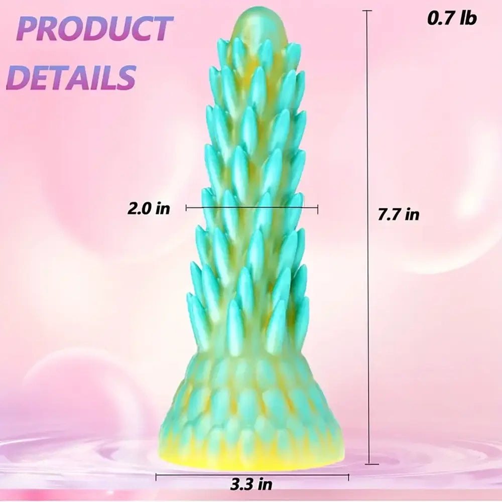 Dragon Scale Spiked Fantasy Dildo - Green Monster Dildo