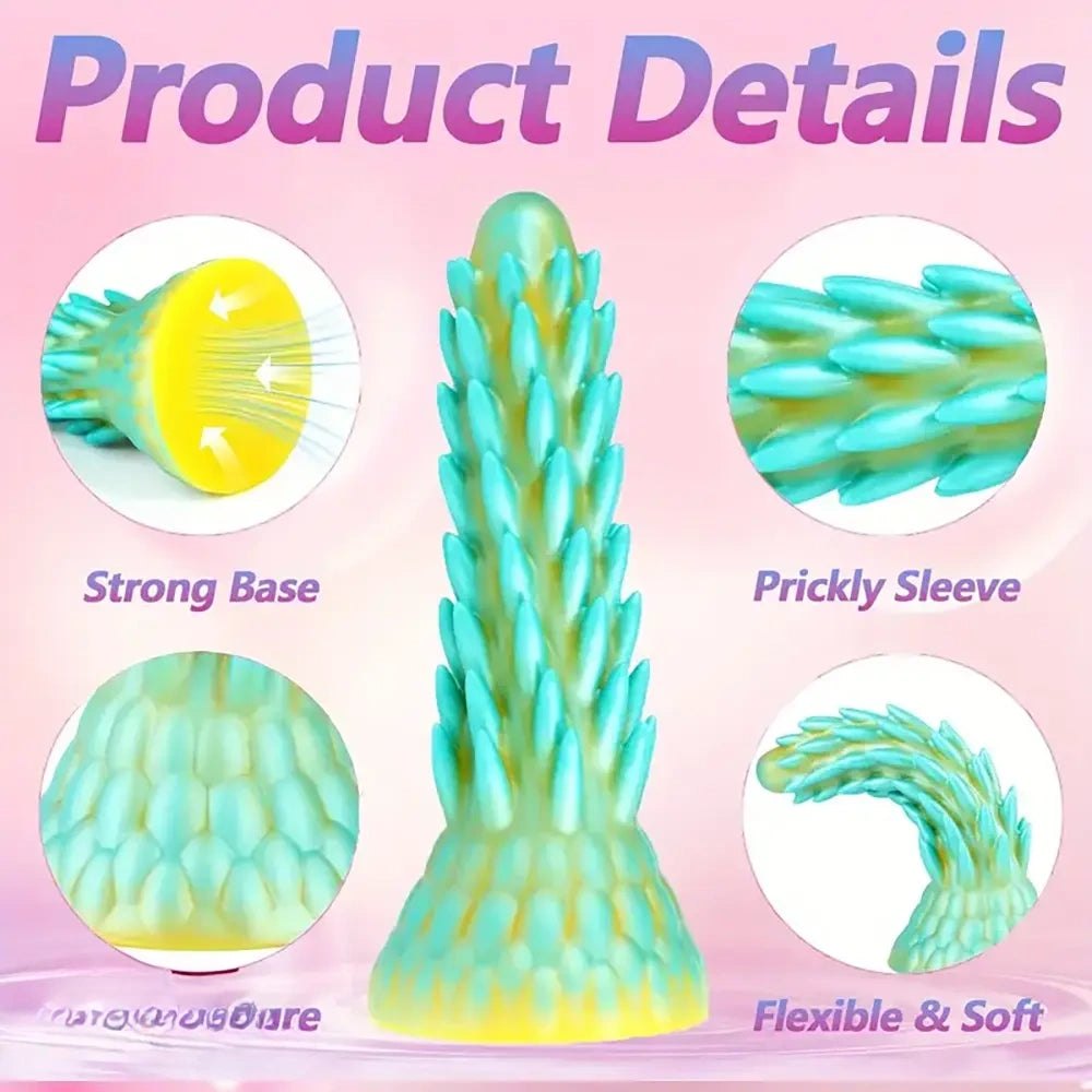 Dragon Scale Spiked Fantasy Dildo - Green Monster Dildo