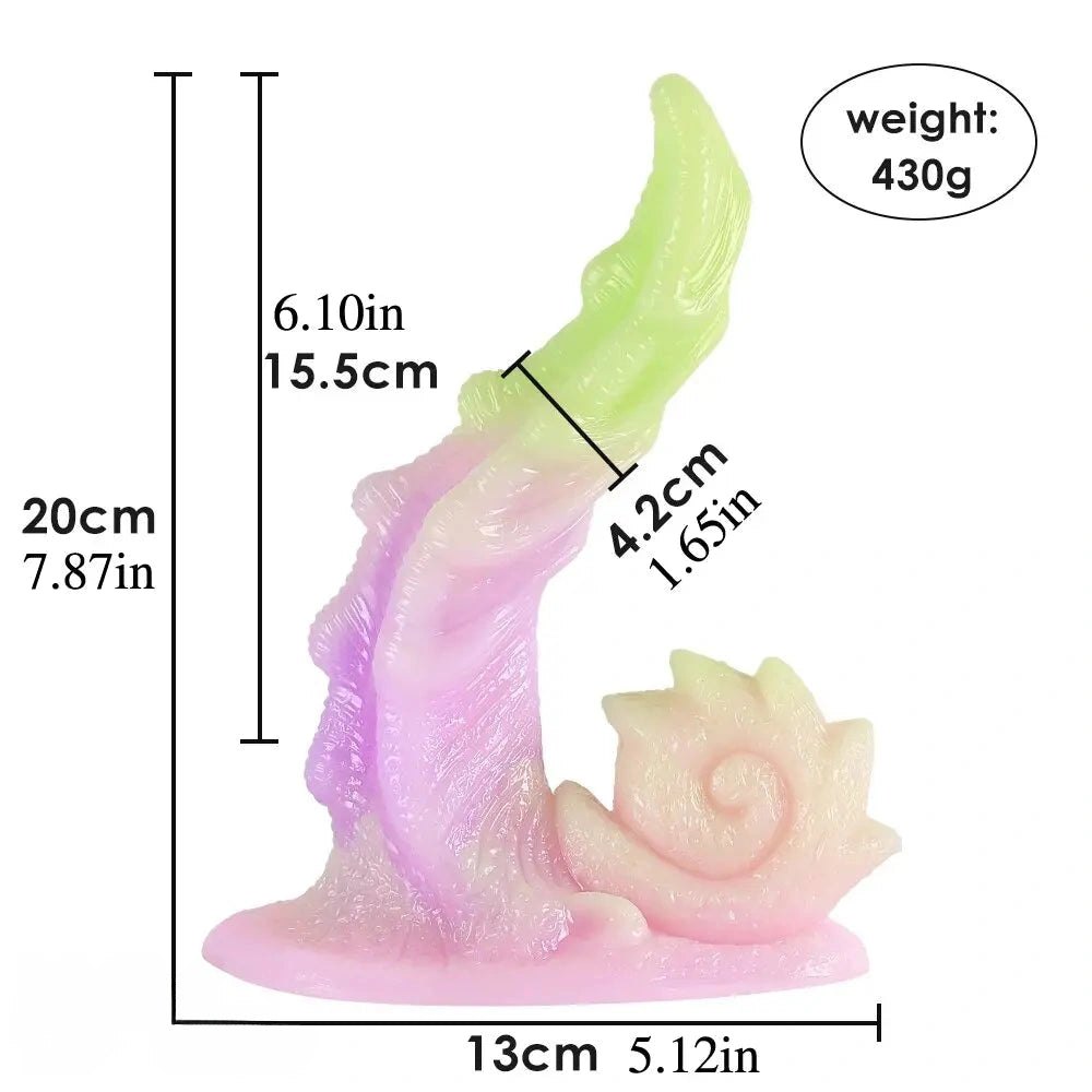 Dragon Tentacle Glow Fantasy Dildo - Silicone Monster Dildo