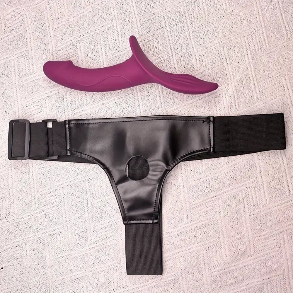 Dual-Arm Strap-On Dildo - G-Spot and Clit Harness Dong