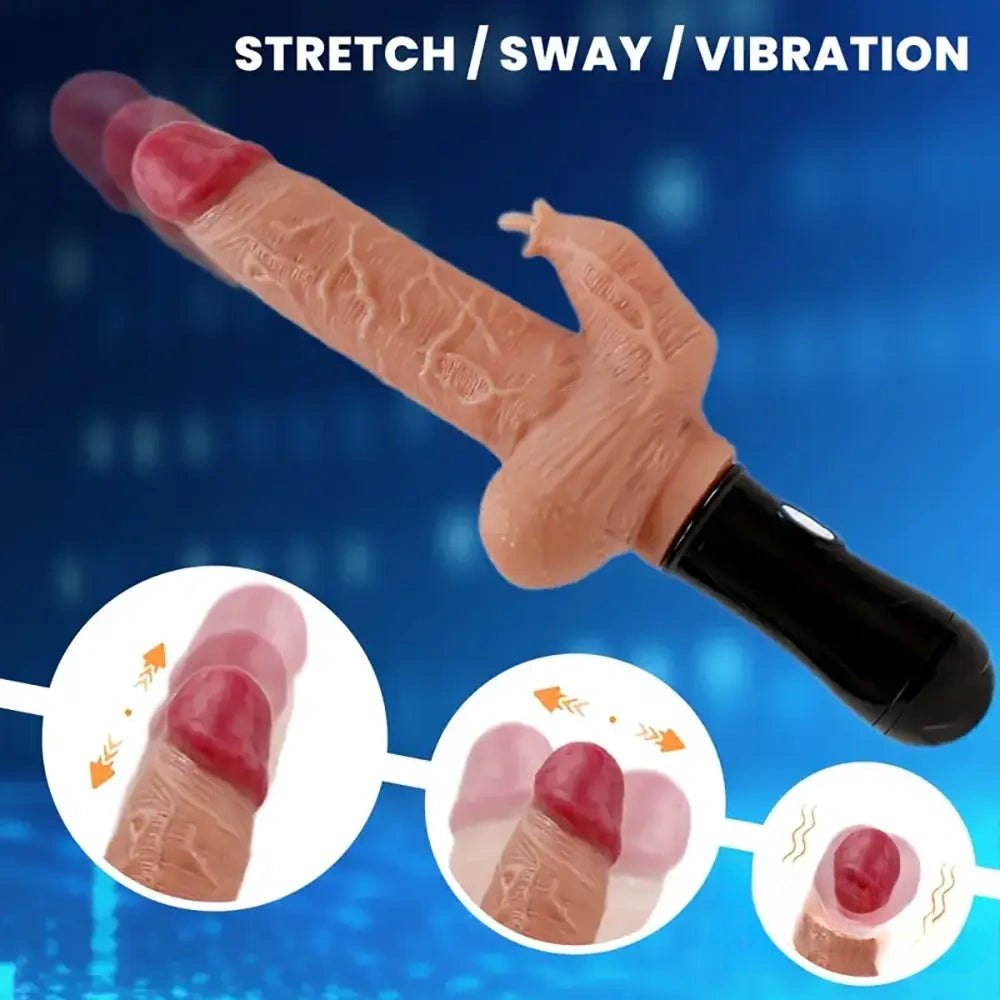 Dual-Arm Vibrating Dildo 11in - Silicone Vibrating Dildo