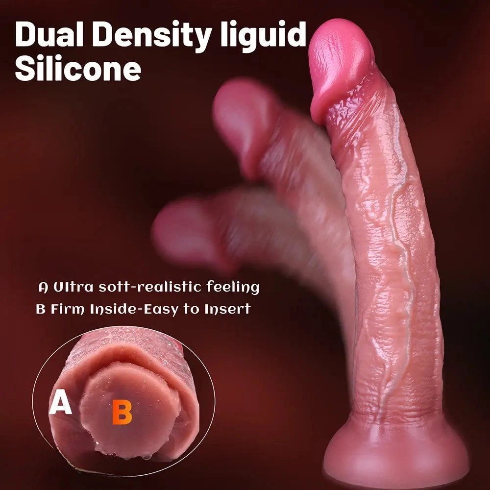 Dual-Density Curved G-Spot Dildo - curved silicone g-spot dildo