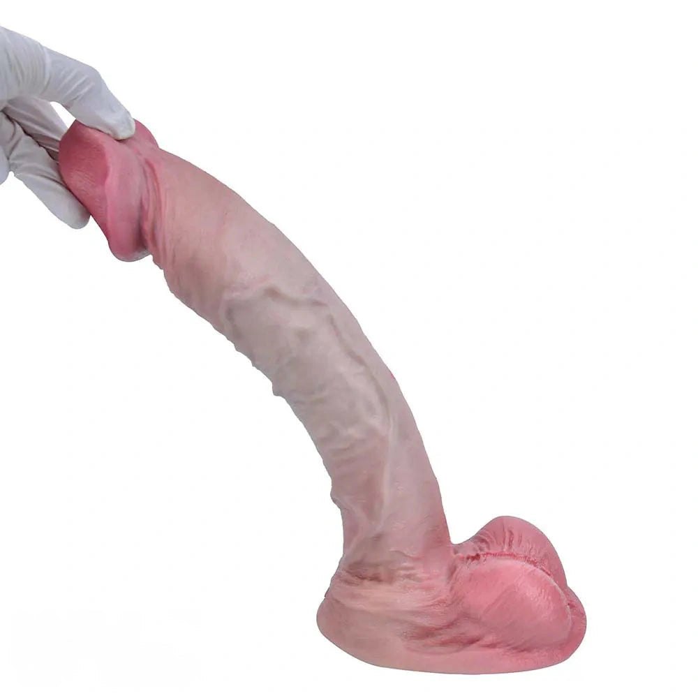 Dual Density Silicone Dildo 11.89in - Suction Cup Dildo