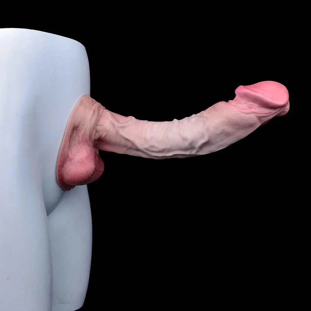 Dual Density Silicone Dildo 11.89in - Suction Cup Dildo
