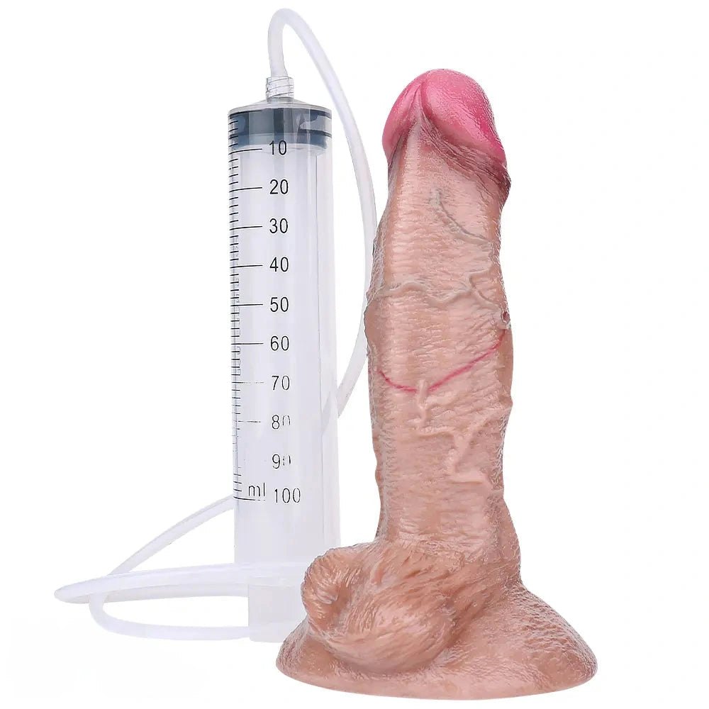 Dual Density Squirting Dildo - Flesh Realistic Dildo