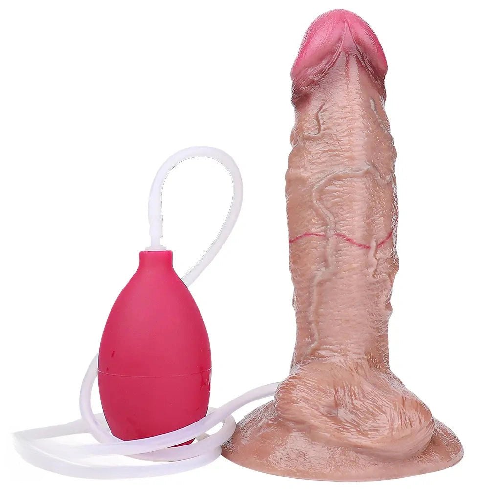 Dual Density Squirting Dildo - Flesh Realistic Dildo
