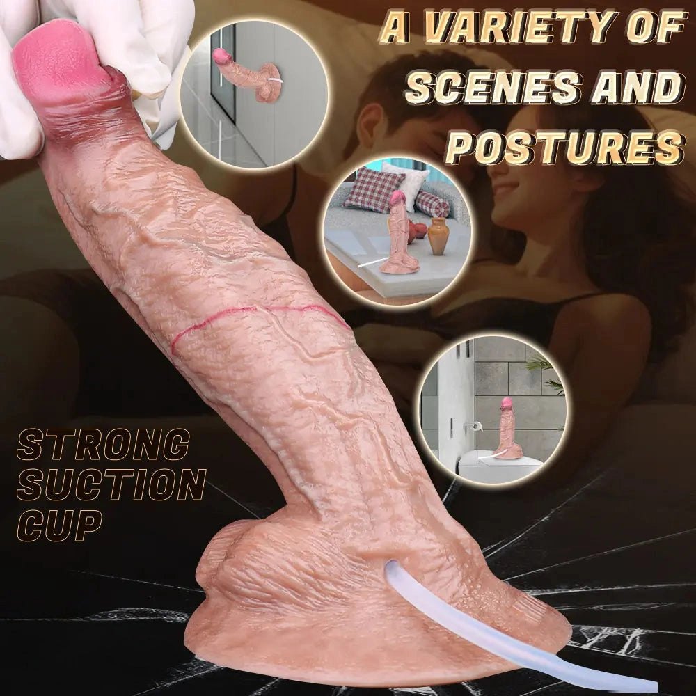 Dual Density Squirting Dildo - Flesh Realistic Dildo