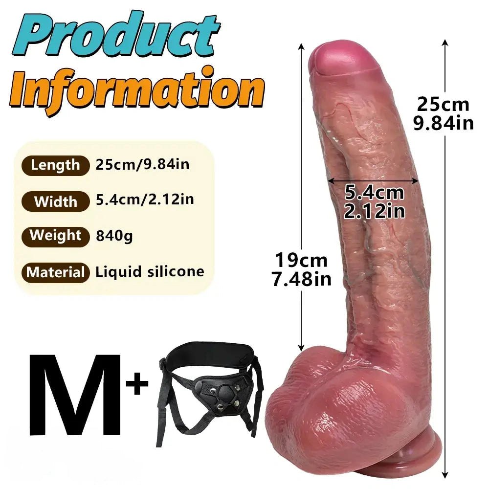 Dual Density Strap-On Dildo 12 in - Uncut Foreskin Dildo