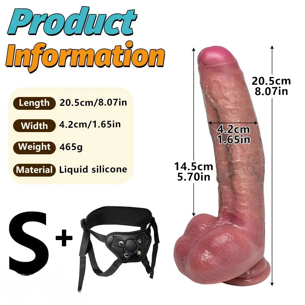 Dual Density Strap-On Dildo 12 in - Uncut Foreskin Dildo