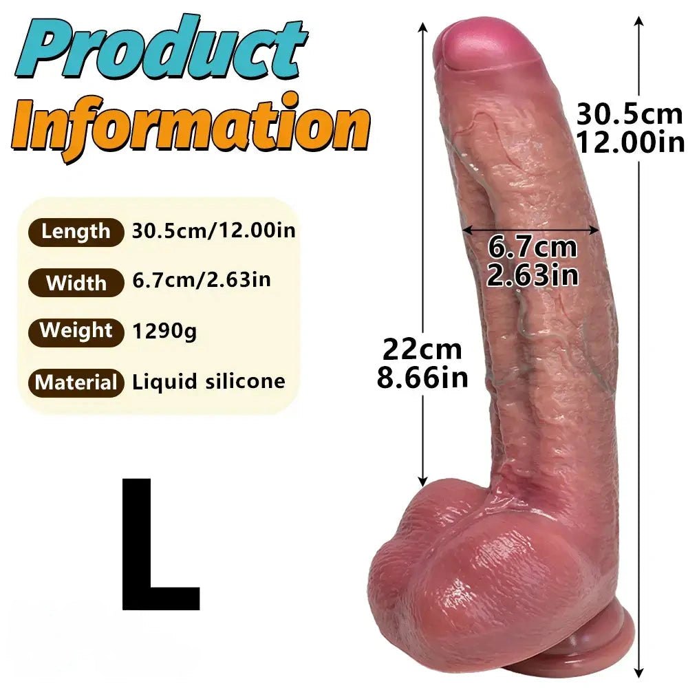 Dual Density Strap-On Dildo 12 in - Uncut Foreskin Dildo