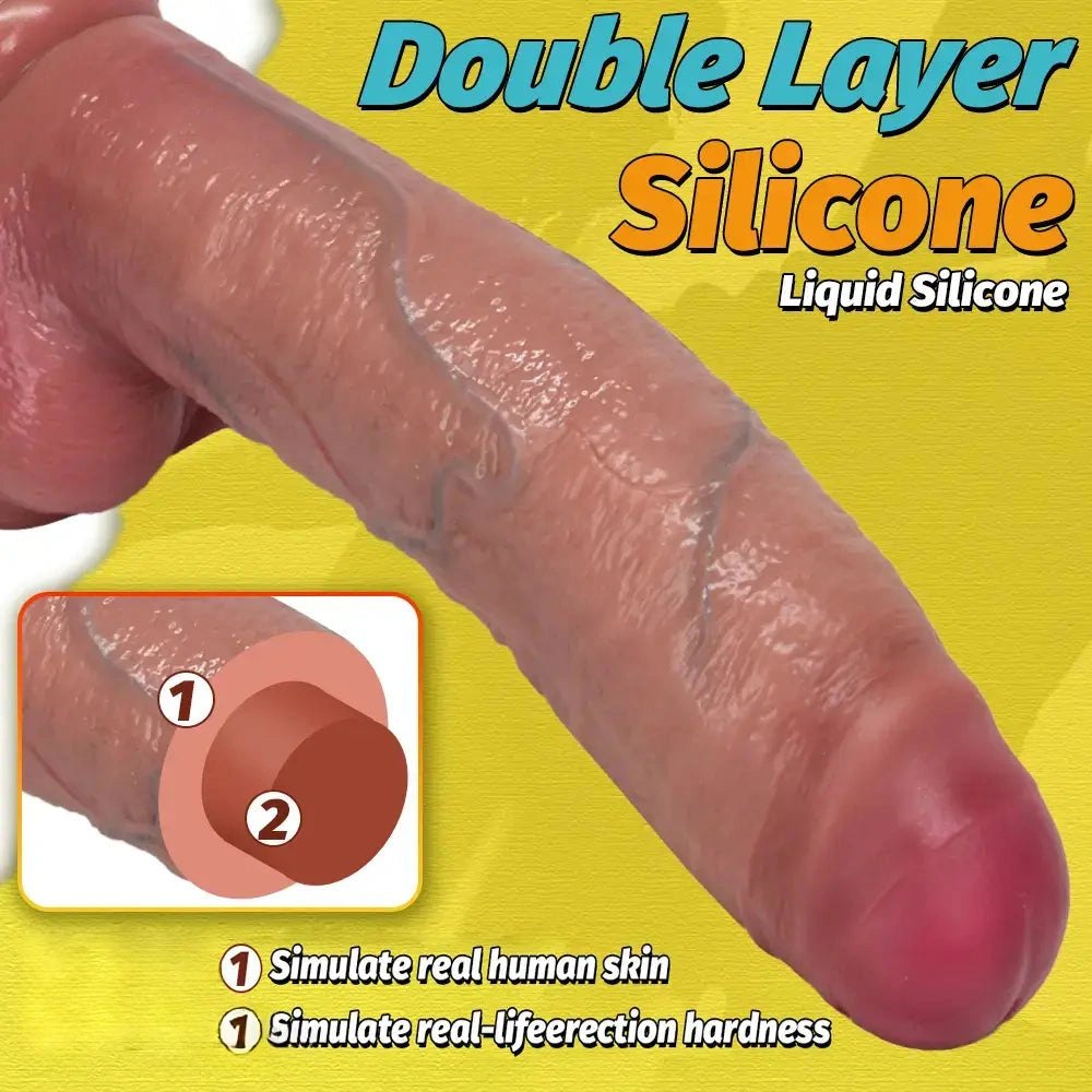 Dual Density Strap-On Dildo 12 in - Uncut Foreskin Dildo