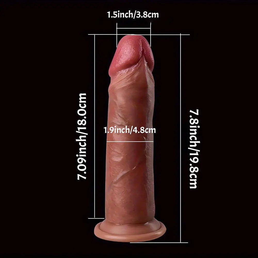 Dual Density Uncut Realistic Dildo - Curved Realistic Dildo