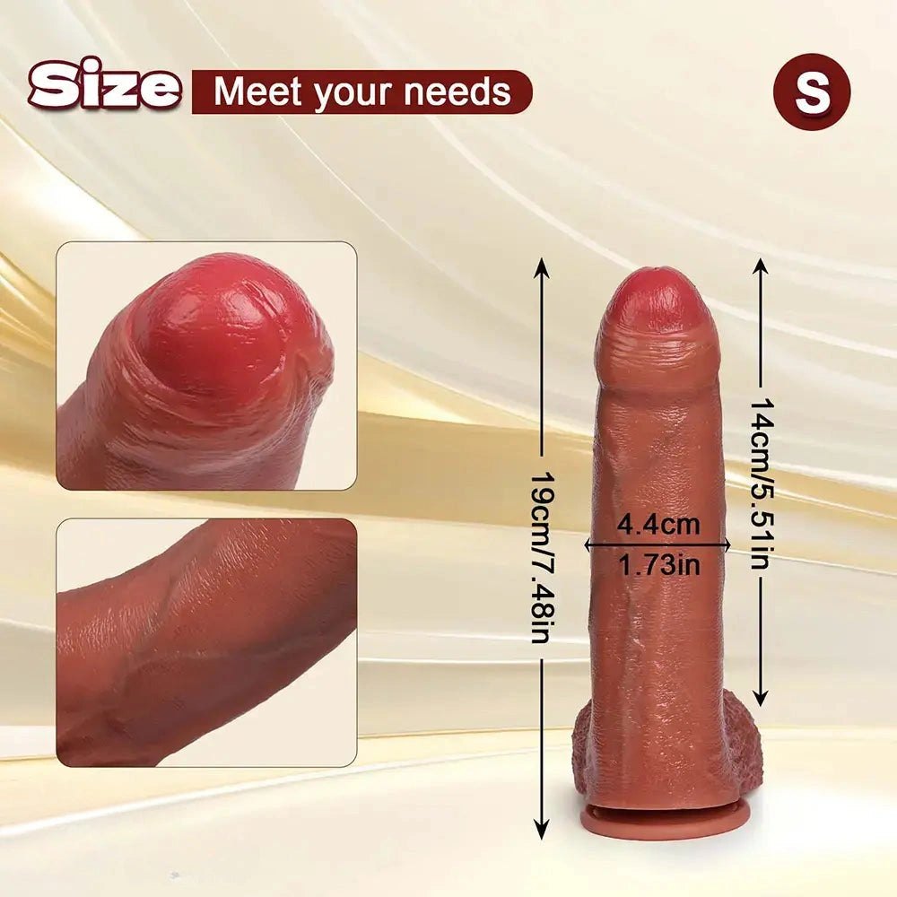 Dual Density Uncut Dildo - Suction Cup Silicone Dildo