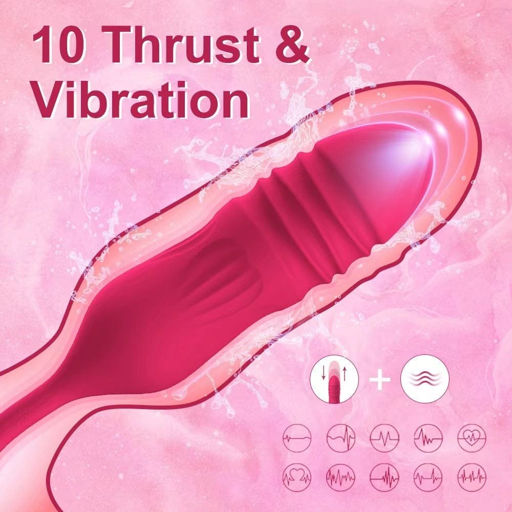 Dual-End Rose Suction Vibrator - Rose Toy with G-Spot Probe
