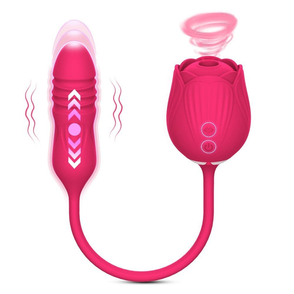 Dual-End Rose Suction Vibrator - Rose Toy with G-Spot Probe