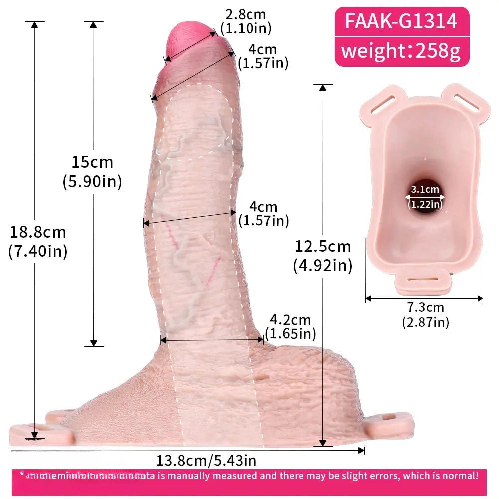 Dual Foot Base Realistic Dildo 7 in - Realistic G-Spot Dildo