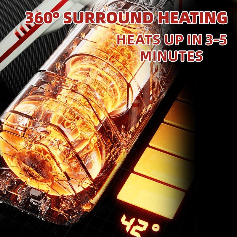 Dual-Handle Rotating Heat Stroker - Male Masturbator