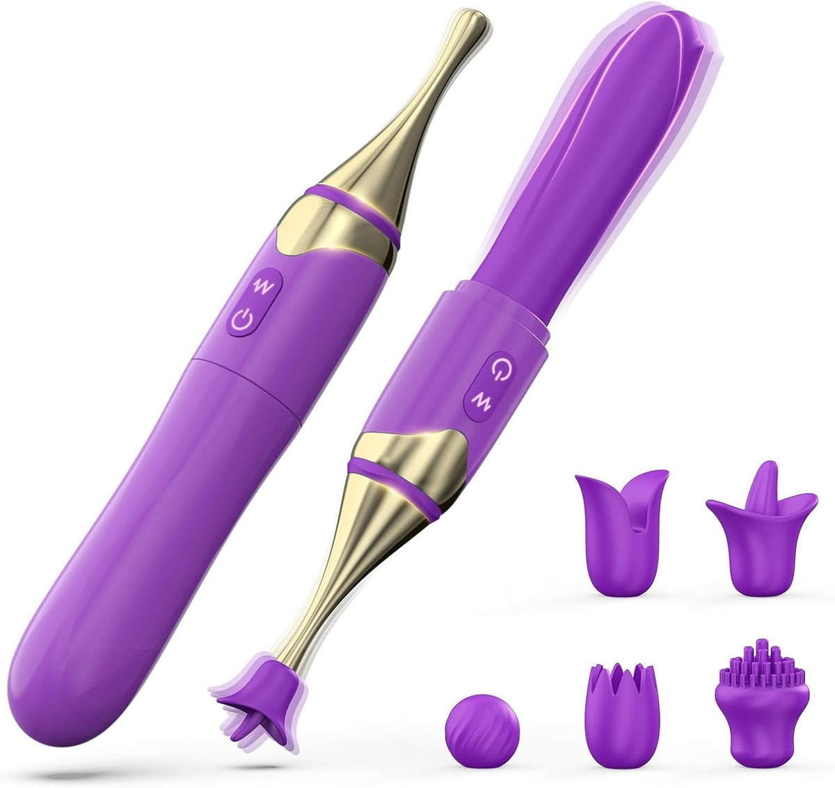2-in-1 Metal Silicone Wand Vibrator - Wand Massager
