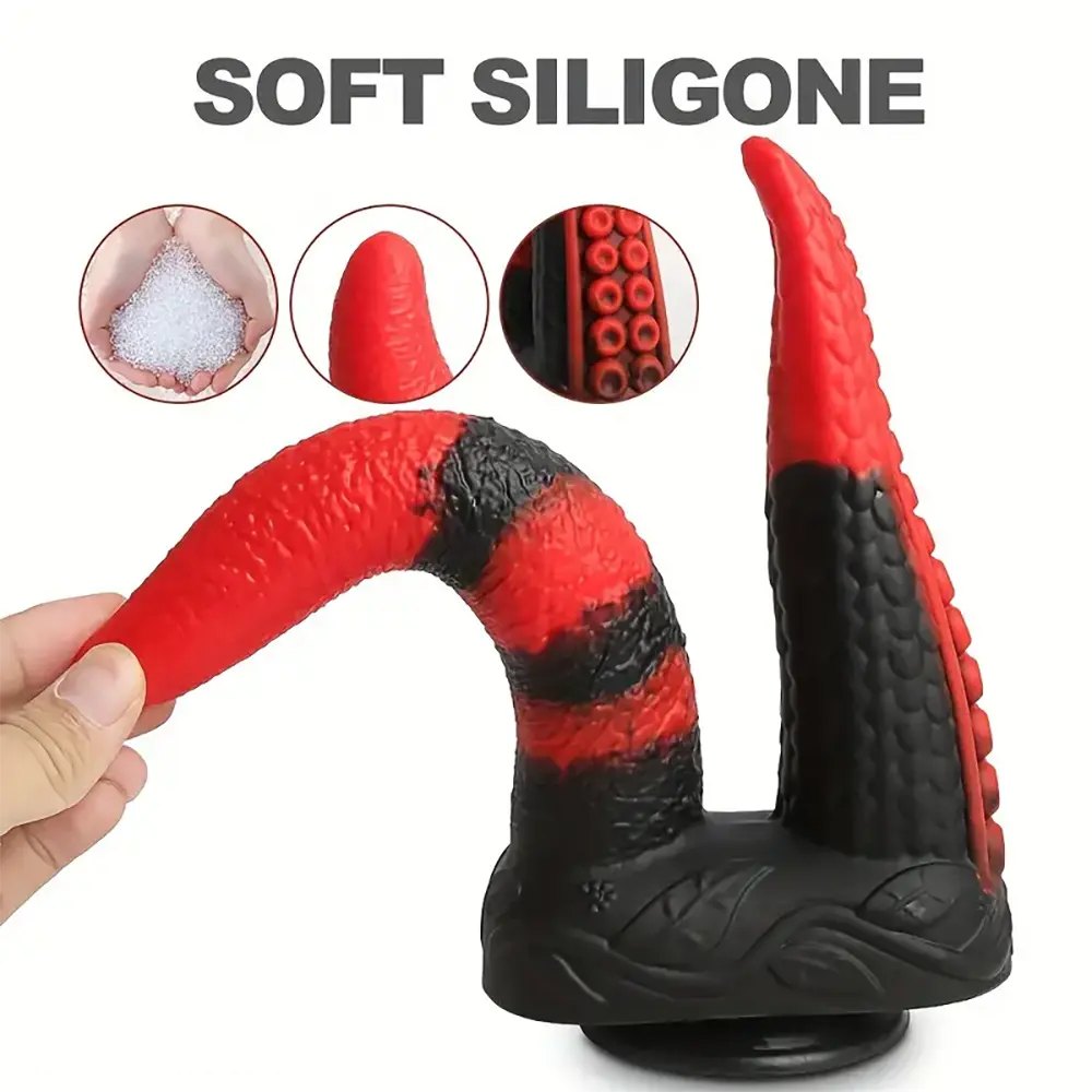 Dual Head Tentacle Fantasy Dildo - Silicone Dragon Dildo